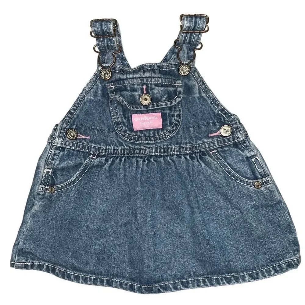 Oshkosh B’gosh vtg Vestbak Baby Overall Dress 6 months girl